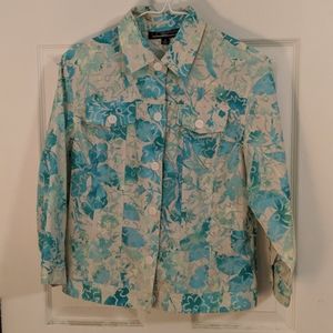 Linear semi-sheer jacket